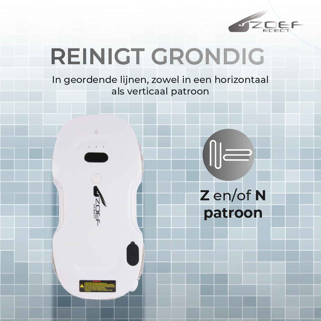 robot raamwasser Evert schoonmaakte met automatisch waterspray en geordende schoonmaakpatronen