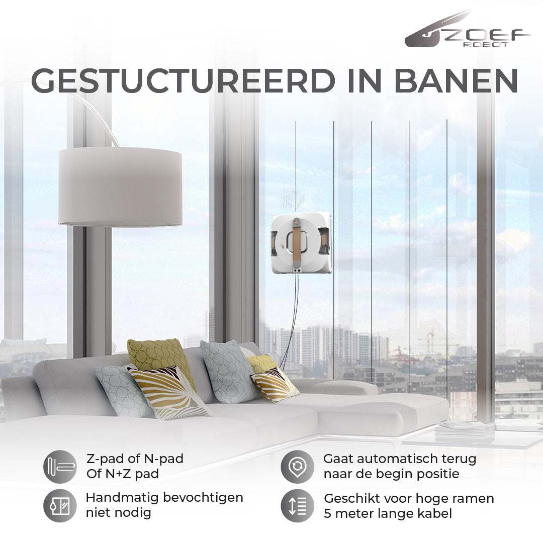 robot raamwasser Bobbie 4.0 reinigt automatisch ramen met waterspray en app-bediening