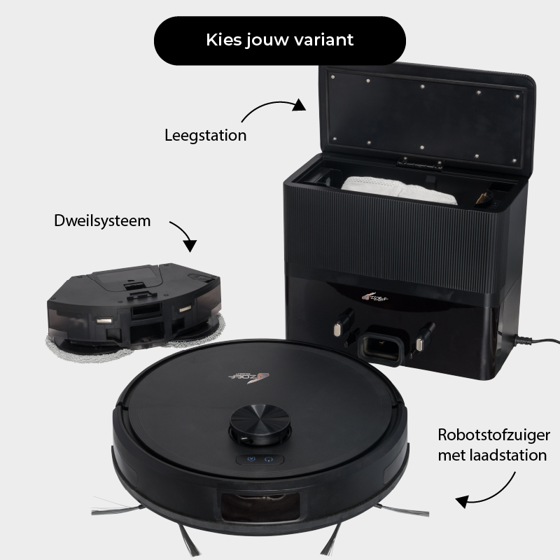 robotstofzuiger tegen huisdierharen Bep 5.0 met dweilsysteem en automatisch leegstation