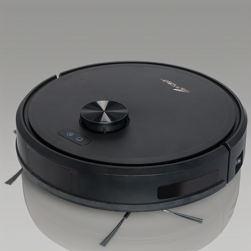 zwarte robotstofzuiger tegen huisdierharen Bep 5.0 zonder klitten door hoofdborstel, krachtig tegen dierenharen