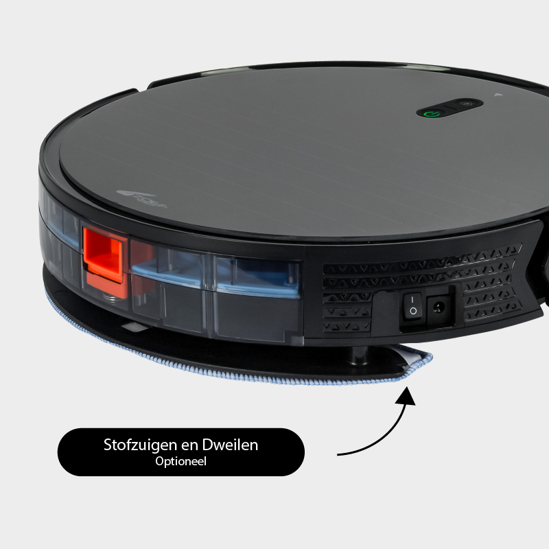 Robotstofzuiger Jannie 4.1 met sterke zuigkracht, app-bediening en dweilfunctie, ideaal voor tapijt en harde vloeren.
