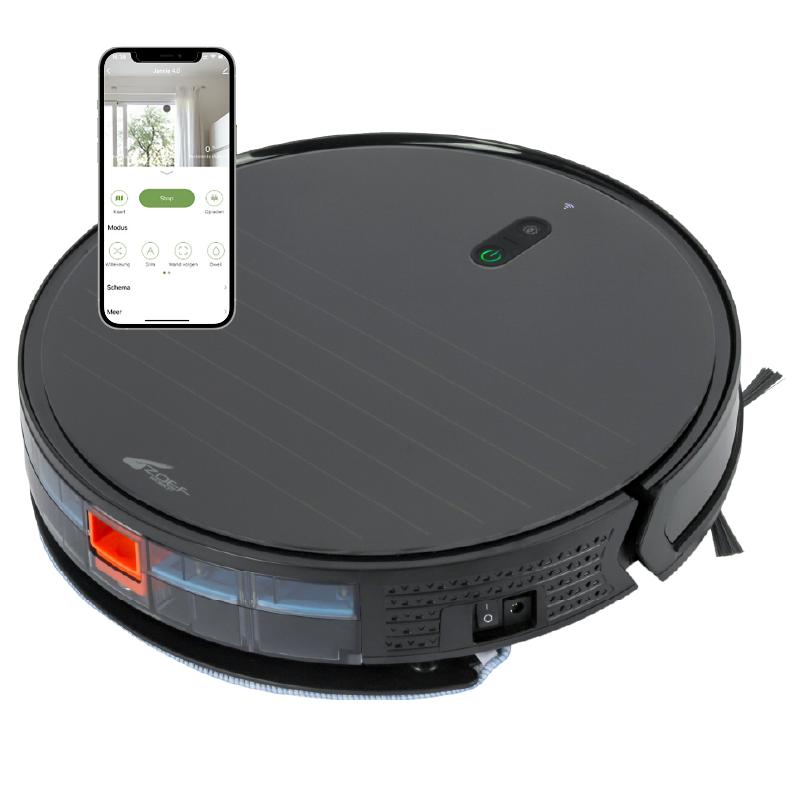 Robotstofzuiger Jannie 4.1 met app-besturing, sterke zuigkracht en automatische schoonmaakfunctie