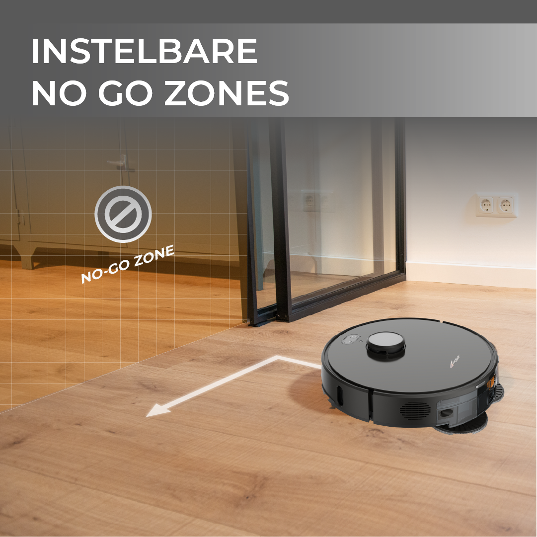 Robotstofzuiger Willem 2.0 met instelbare no-go zones en geavanceerde navigatie voor slim schoonmaken