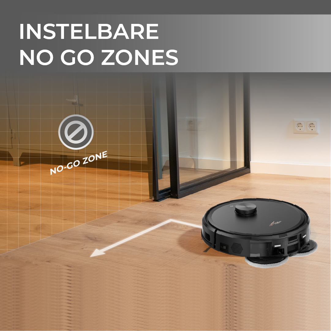 robotstofzuiger tegen huisdierharen met instelbare no-go zones en dweilfunctie