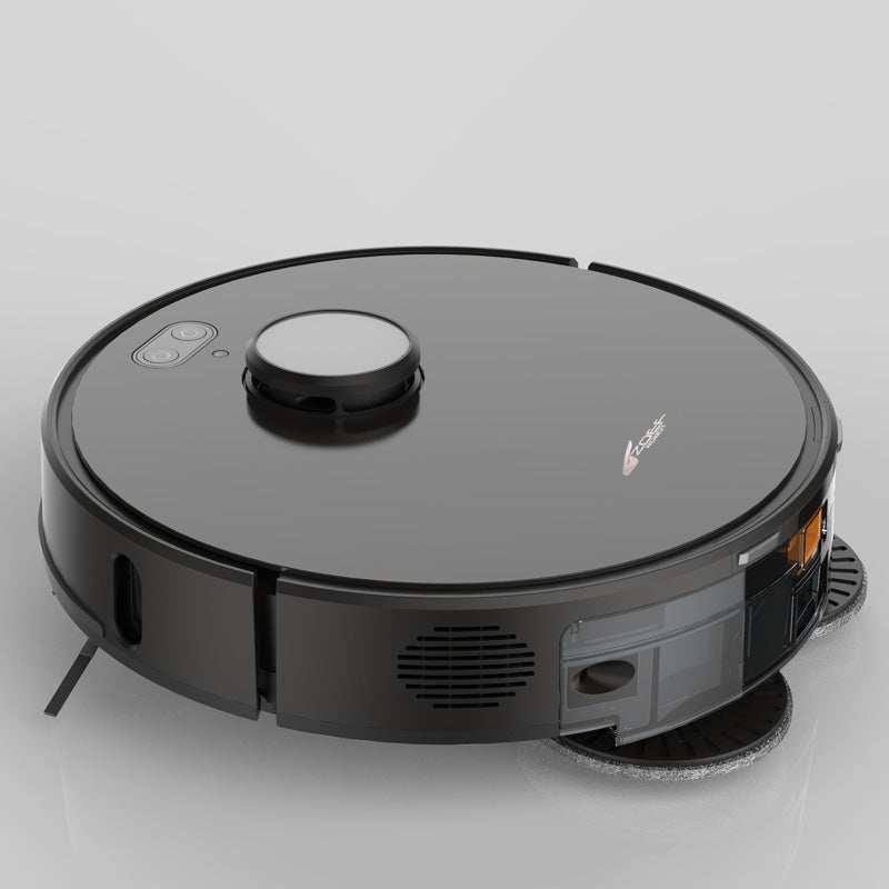 Robotstofstuiger Willem 2.0 met dweilfunctie en automatisch leegstation voor efficiënte schoonmaak.