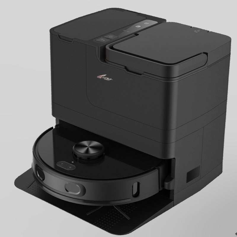 Robotstofzuiger Willem 2.0 met automatisch leegstation en dweilsysteem voor efficiënt schoonmaken.