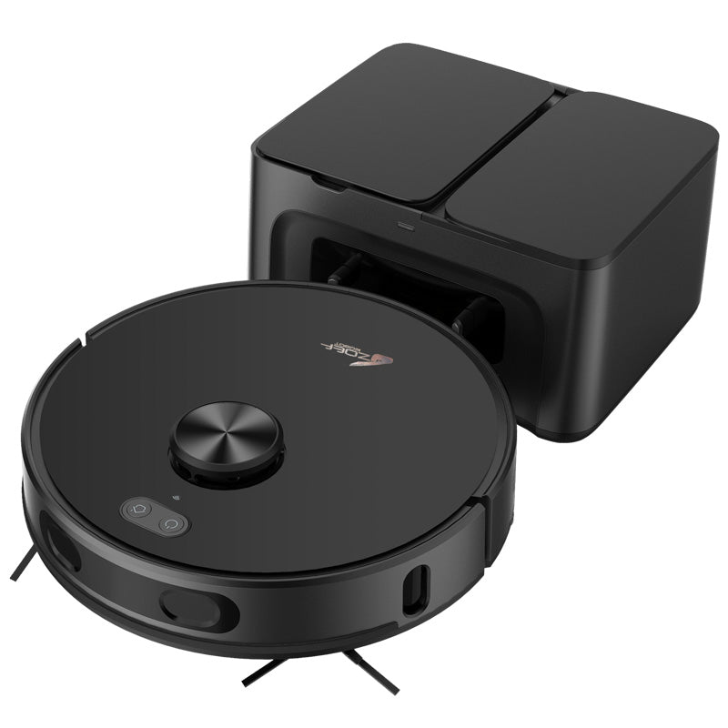 Robotstofzuiger Willem 2.0 met dweilfunctie en automatisch leegstation voor efficiënte schoonmaak.