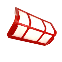 Curved coarse filter for robot vacuum cleaner