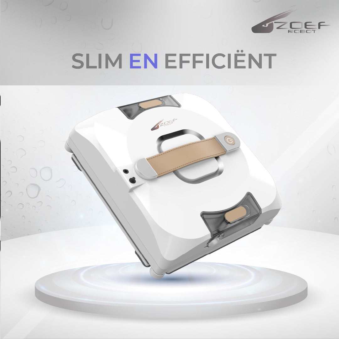 slimme en efficiënte robot raamwasser Zoef Bobbie 4.0 met automatische waterspray voor streeploze ramen en vlakke oppervlakken