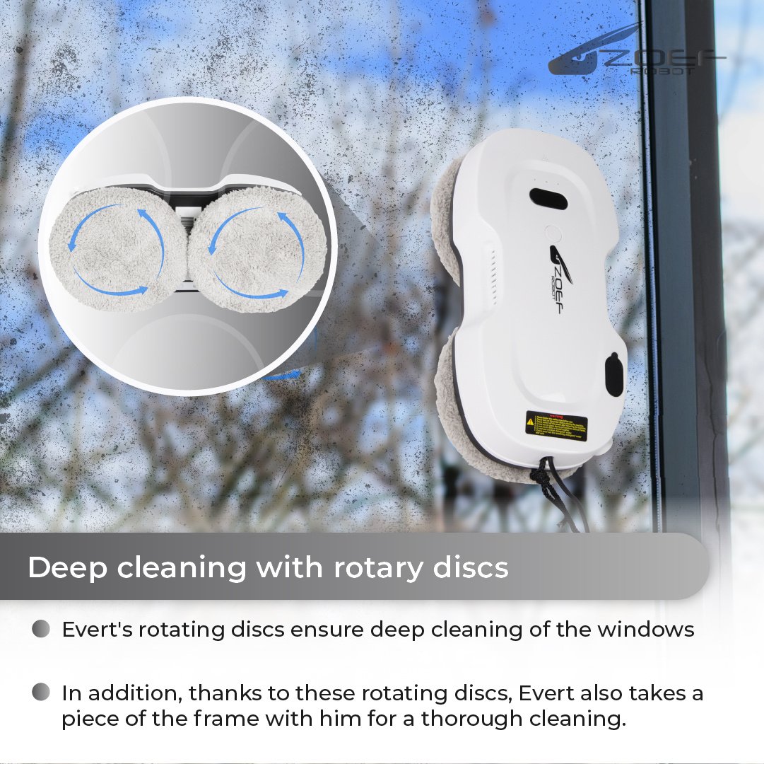 Zoef Robot Fensterputzroboter Evert mit Wasserspray