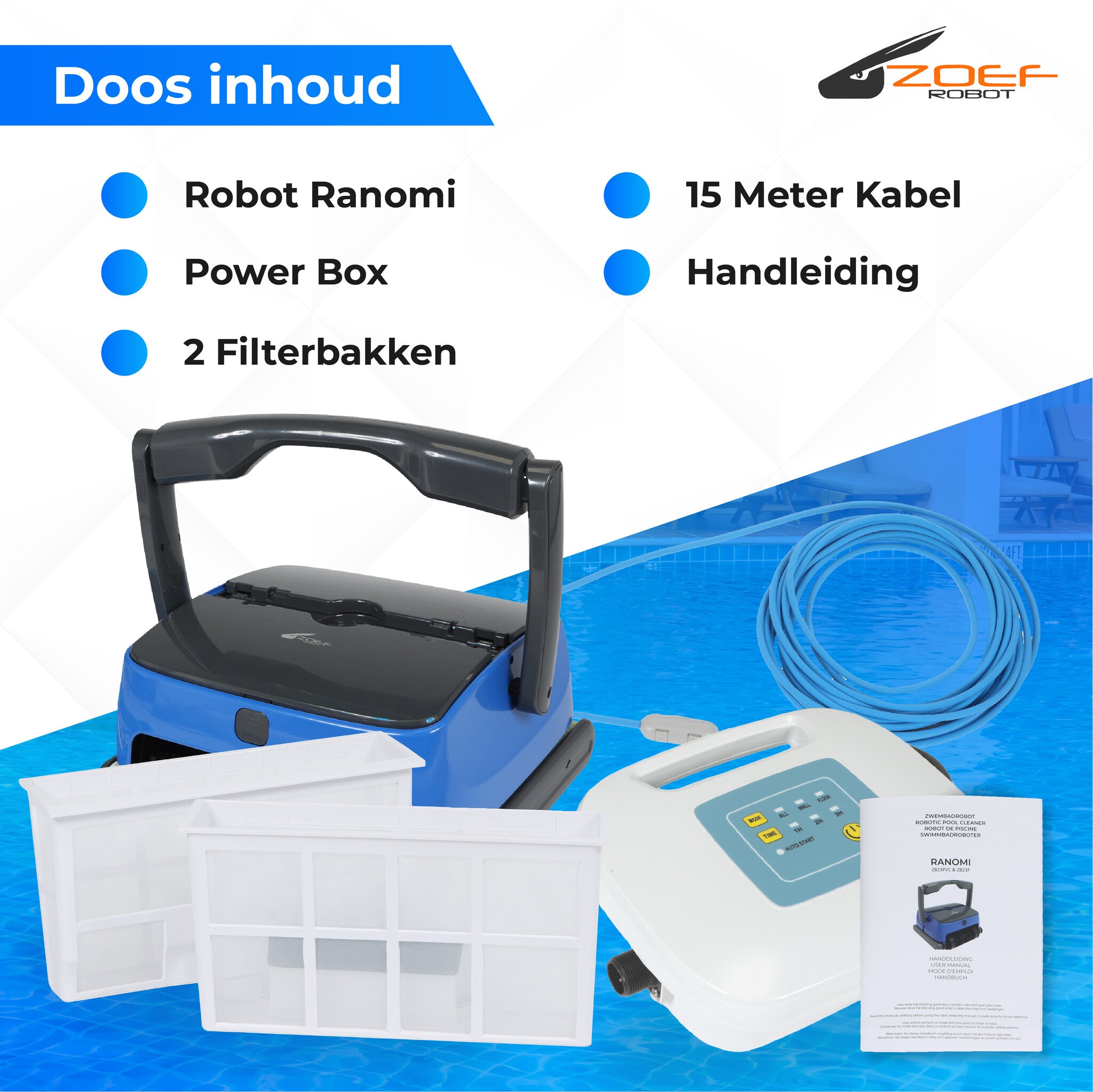 Pool robot Ranomi for floor, walls and waterline