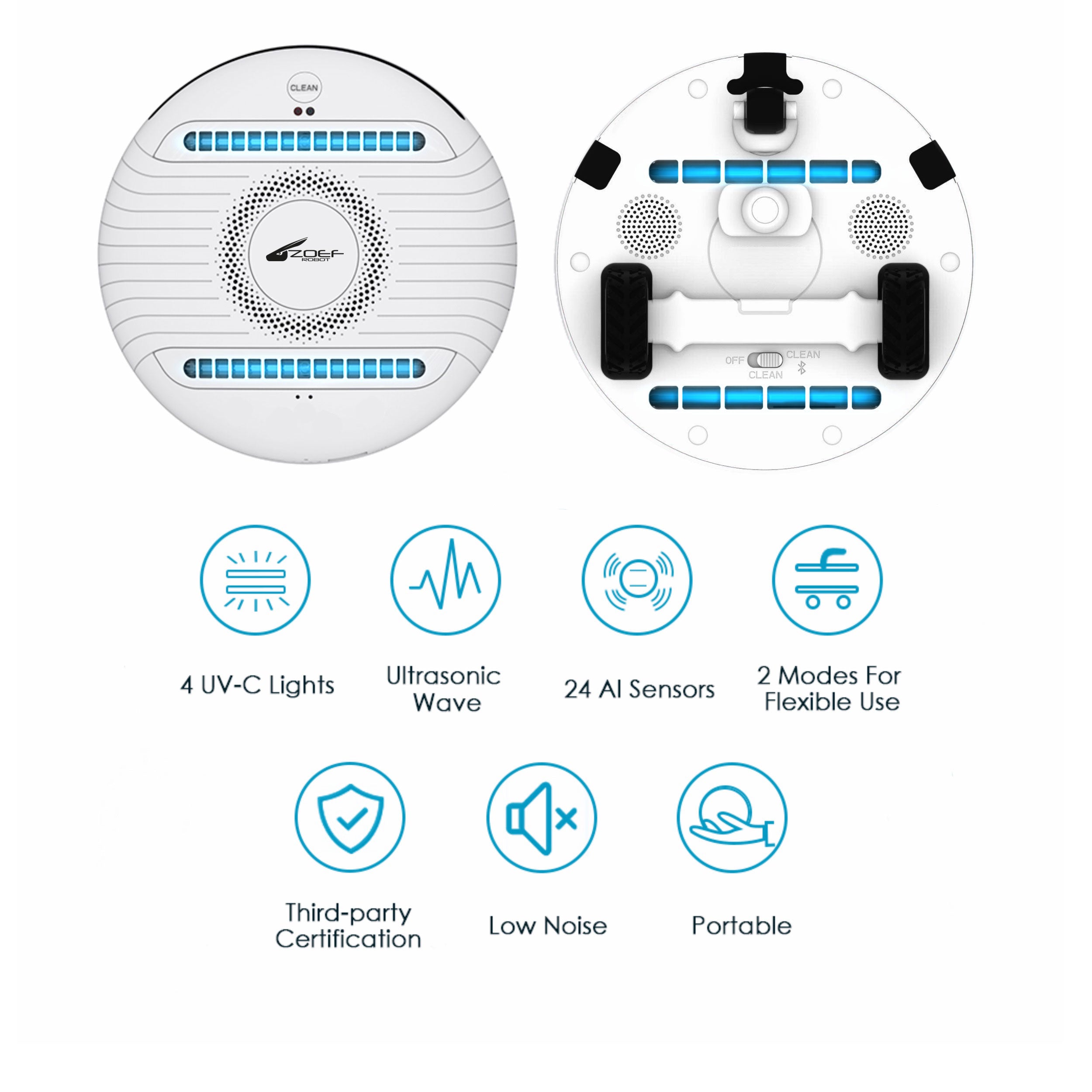 Zoef Robot UV-C robot kills bacteria and dust mites