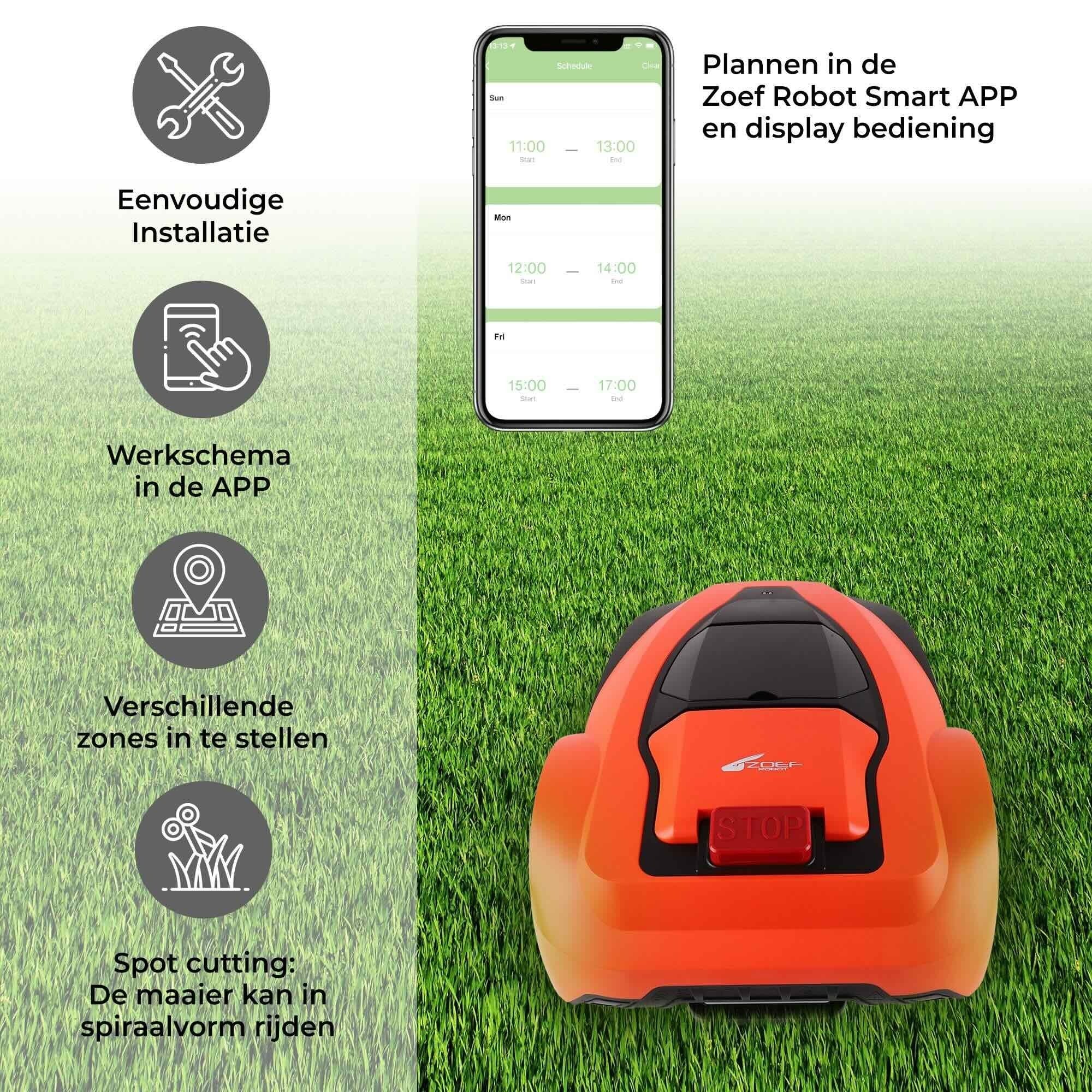 Zoef Robot robotic lawnmower Betsie <1400 m2 with cover