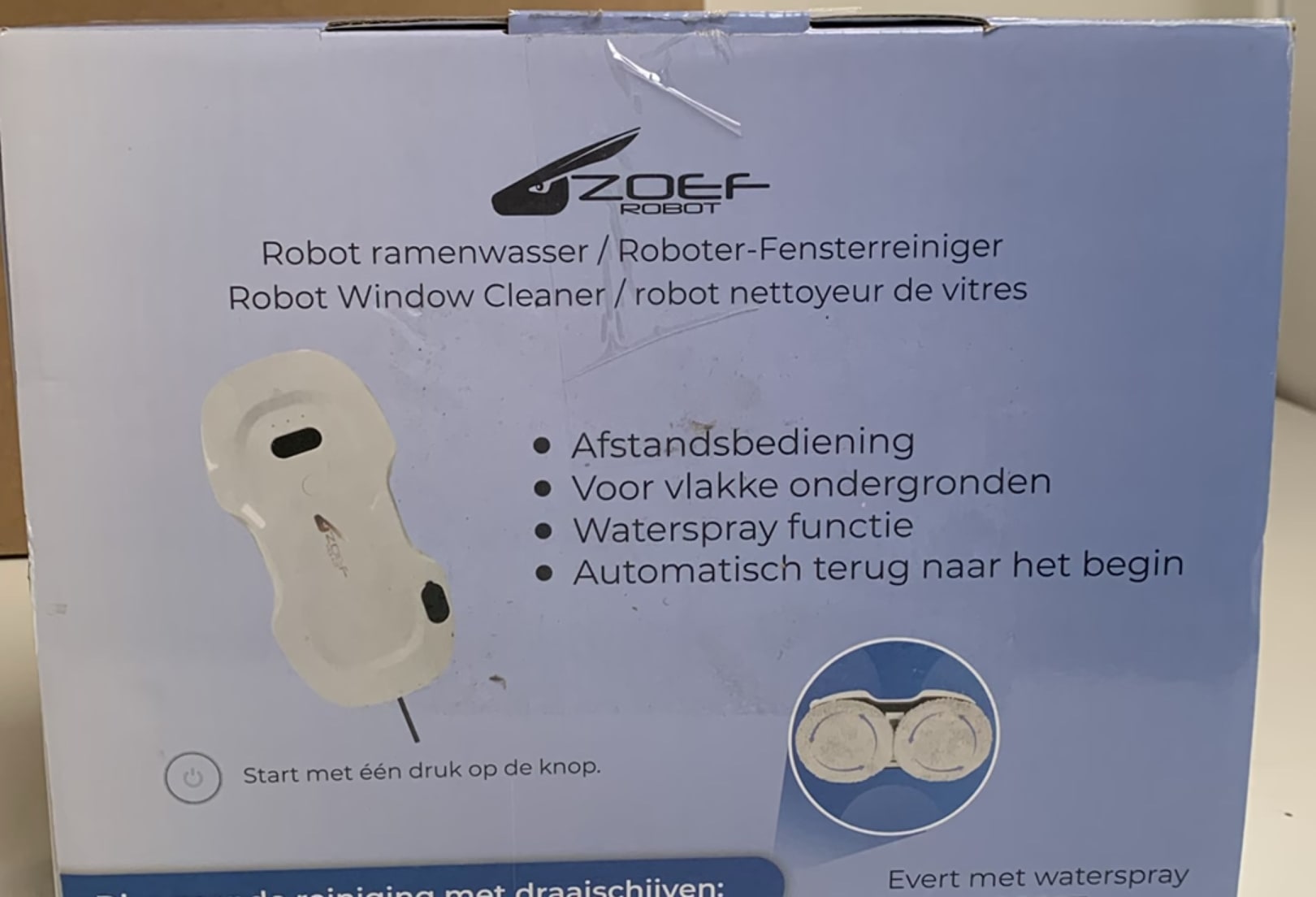 Zoef Robot raamwasser Evert met waterspray - Als nieuw