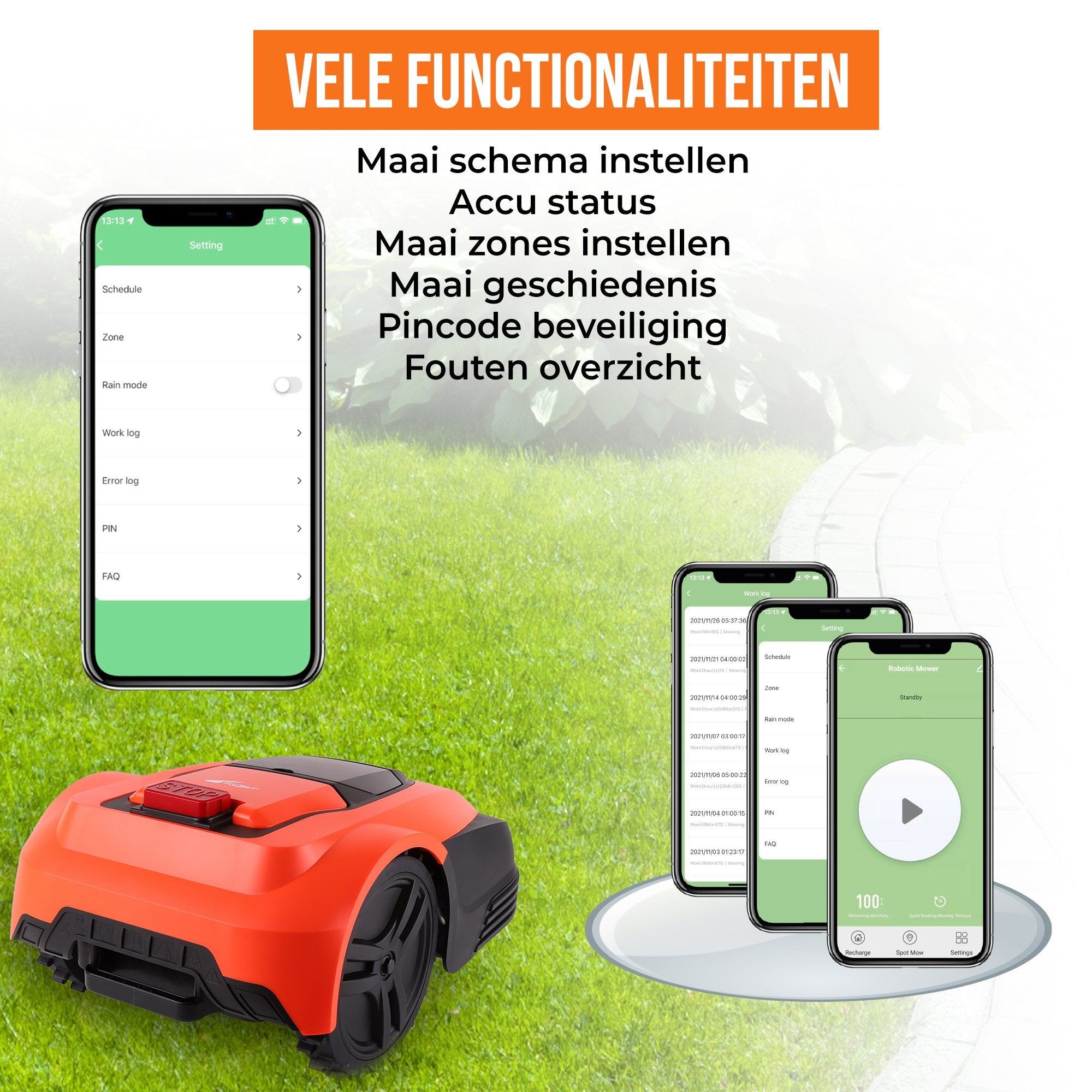 Zoef Robot robotic lawnmower Betsie <1400 m2 with cover