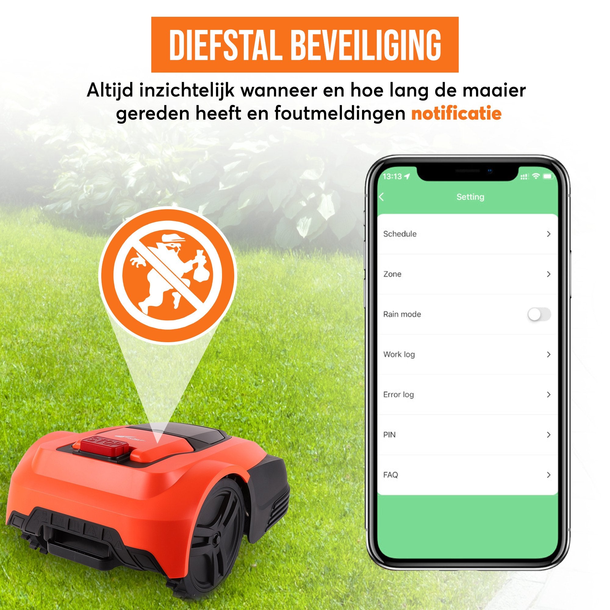 Zoef Robot robotic lawnmower Betsie <1400 m2 with cover